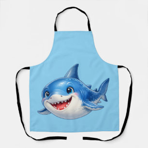 Tablier Requin Kawaii Nageant Avec Joie Dans Une Mer Fanta