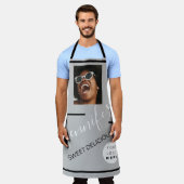 Tablier Restaurant Cakes Coffe Shop Photo Logo Gris (Porté)