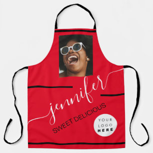 Tablier Restaurant Cakes Coffe Shop Photo Logo Red Modern