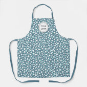 Tablier Restaurant Logo Bleu Blanc Terrazzo Motif Chef (Recto)