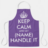Tablier Restez calme et laissez (nom) le manipuler cuisine (Recto)