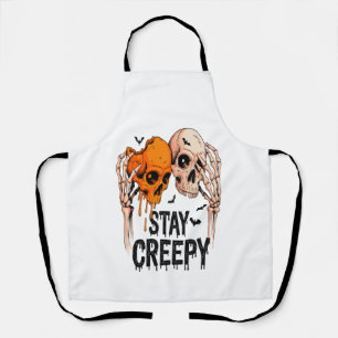 Tablier Restez Créepy PNG, Crâne Rétro Halloween
