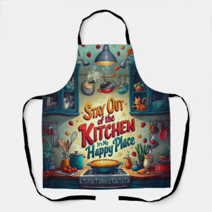 Tablier Restez hors de la cuisine - C'est mon endroit heur