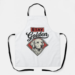 Tablier Restez Retriever doré Vintage Chien Vector Design_