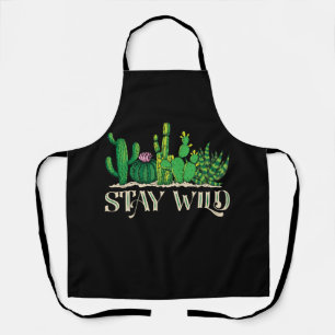 Tablier Restez sauvage et amusante Cactus