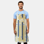 Tablier Résumé abstrait jaune et bleu  (Porté)