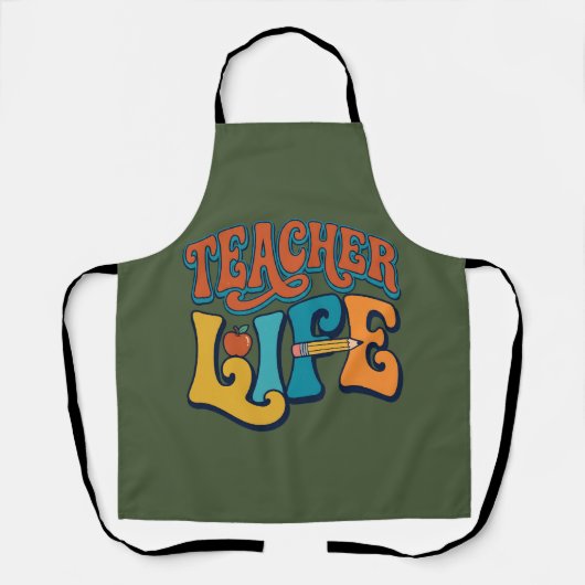 Tablier Retour à l'école. La vie d'enseignant. (Recto)