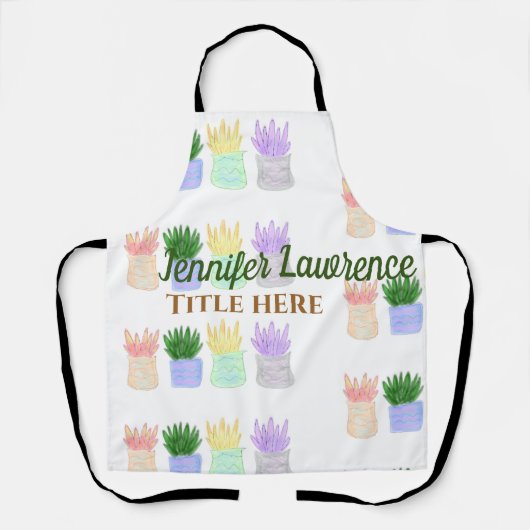 Tablier Retour à l'école nom du professeur titre succulent (Recto)