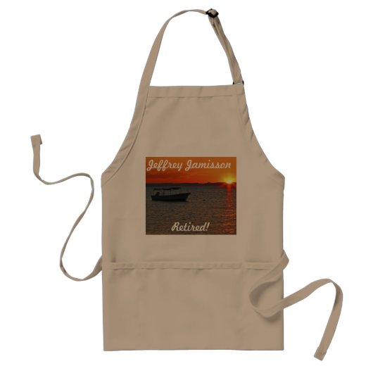 Tablier Retraité - Bateau de pêche Apron, Tan (Devant)