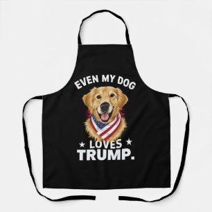 Tablier Retriever Même Mon Chien Aime Trump Drapeau USA