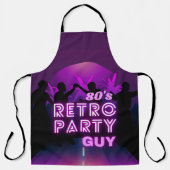 Tablier Retro 80 s Disco Dance Party Neon Purple Funky (Recto)