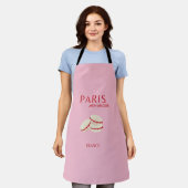 Tablier Retro Abstrait Pastel Paris Pink ans Pastel Travel (Porté)