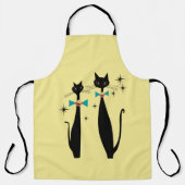 Tablier Retro Atomique Moyen Siècle Moderne MCM Chats Cool (Recto)