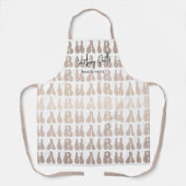 Tablier Retro Beige Blanc tendance Salon des cheveux Nom d (Recto)