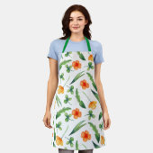 Tablier Retro Boho style Floral Pattern femmes Cuisine (Porté)