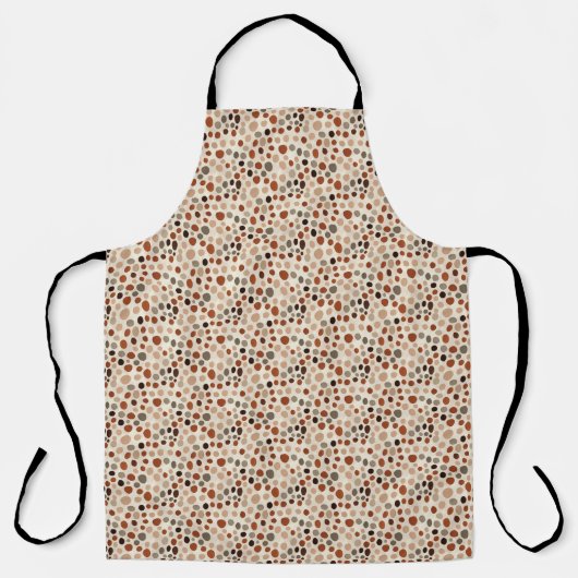 Tablier Retro Brown Dot Pattern All-Over Print Apron (Recto)