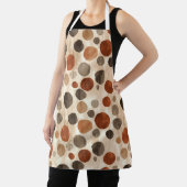 Tablier Retro Brown Dot Pattern All-Over Print Apron (Insitu)