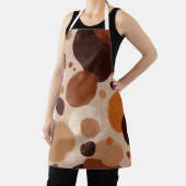 Tablier Retro Brown Dot Pattern All-Over Print Apron (Insitu)