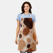 Tablier Retro Brown Dot Pattern All-Over Print Apron (Porté)