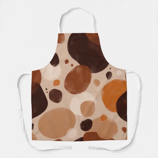 Tablier Retro Brown Dot Pattern All-Over Print Apron (Recto)