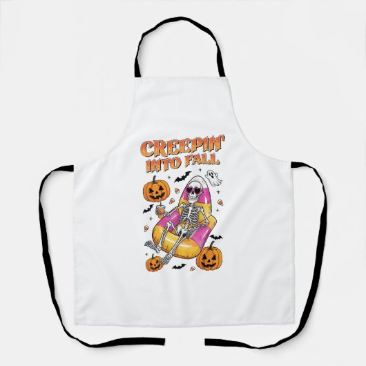 Tablier Retro Creepin dans Halloween d'automne (Recto)