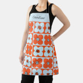 Tablier Retro Daisy Orange Boho Motif Personnalisé (Insitu)