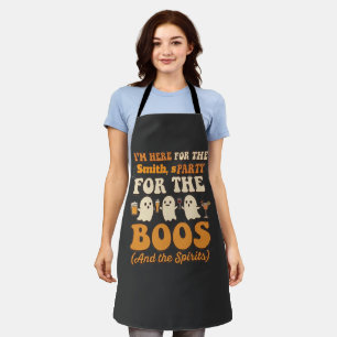 Tablier Retro Fantôme Halloween Ici pour les Huées Fu
