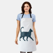 Tablier Retro Funny Denim Patch animal chat T-shirt (Porté)