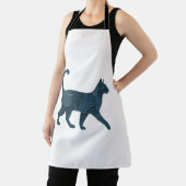 Tablier Retro Funny Denim Patch animal chat T-shirt (Insitu)