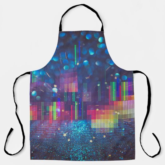 Tablier Rétro futuriste : 80's Neon Geometry. (Recto)