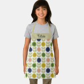 Tablier Retro Groovy Summer Flowers Stems (Insitu)