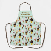 Tablier Retro Ice Cream Pastel Green Personalized Apron (Recto)