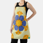 Tablier Rétro Mandala bleu orange et jaune (Insitu)