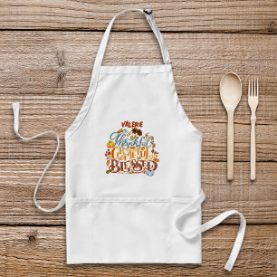 Tablier Rétro Merci Grateful Nom du monogramme béni