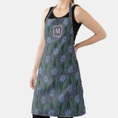 Tablier Retro Moderne Monogramme de Marguerite Bleue Cotta (Insitu)