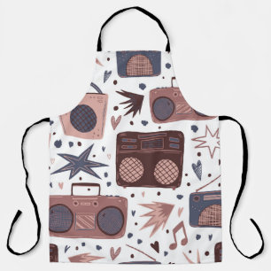 Tablier Retro Music Motif Vintage sans couture.