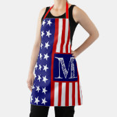 Tablier Retro Personnalisé Monogramme drapeau américain (Insitu)