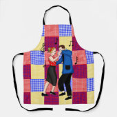 Tablier Retro Pop Art Nostalgale Couple Dancing (Recto)