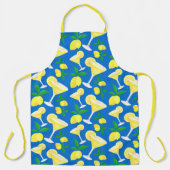 Tablier Retro Preppy Yellow Lemons Lemon Drops on Blue (Recto)