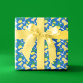 Tablier Retro Preppy Yellow Lemons Lemon Drops on Blue