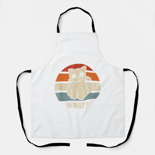 Tablier Rétro Quel Chat Couteau Miaou Kitty Drôles de Chat (Recto)