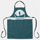Tablier Retro Randonnée Camping Paysage Nom personnalisé T (Recto)