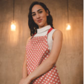 TABLIER RETRO RED POLKA DOT KITCHEN APRON