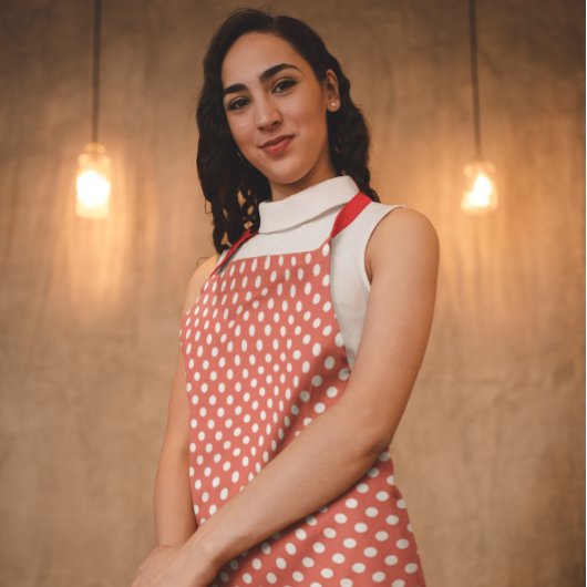 TABLIER RETRO RED POLKA DOT KITCHEN APRON