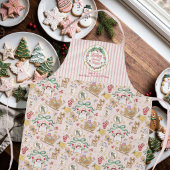 Tablier Rétro Santa Biscuits de Noël Aquarelle