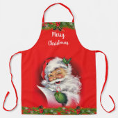 Tablier Retro Santa Claus Adulte ou Enfants Noël Rouge (Recto)