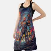 Tablier Retro Sci Fi Comic Galactic Grill Master Funny BBQ (Insitu)