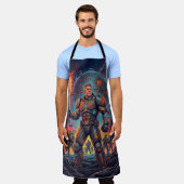 Tablier Retro Sci Fi Comic Galactic Grill Master Funny BBQ (Porté)