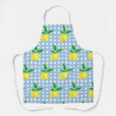 Tablier Retro Sunny Yellow Lemon Blue White Check (Recto)