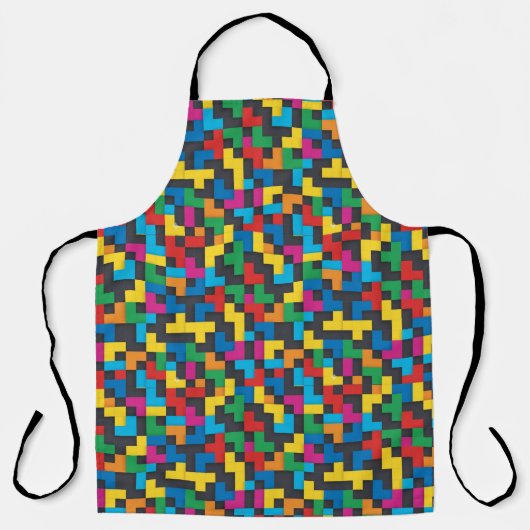Tablier Retro Tetris Blocks Seamless Pattern (Recto)